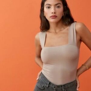 Reformation Clarke Knit Top in Sand (Nude)